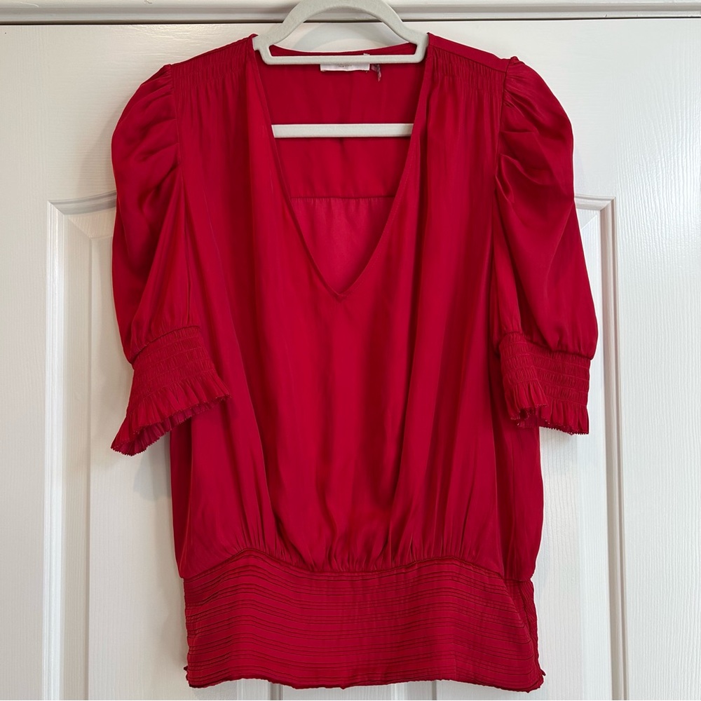 Ramy Brook Flora Puff Sleeve Blouse. Med